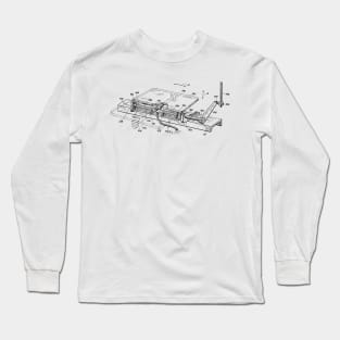 Driving Arrangements for Sewing Machine Vintage Patent Hand Drawing Long Sleeve T-Shirt